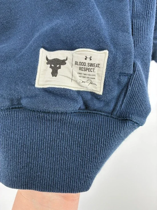 Under Armour Project Rock Dark Blue Hoodie - Picture 3 of 9